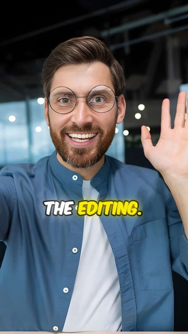 Creator recording content, with captions in the Beast style