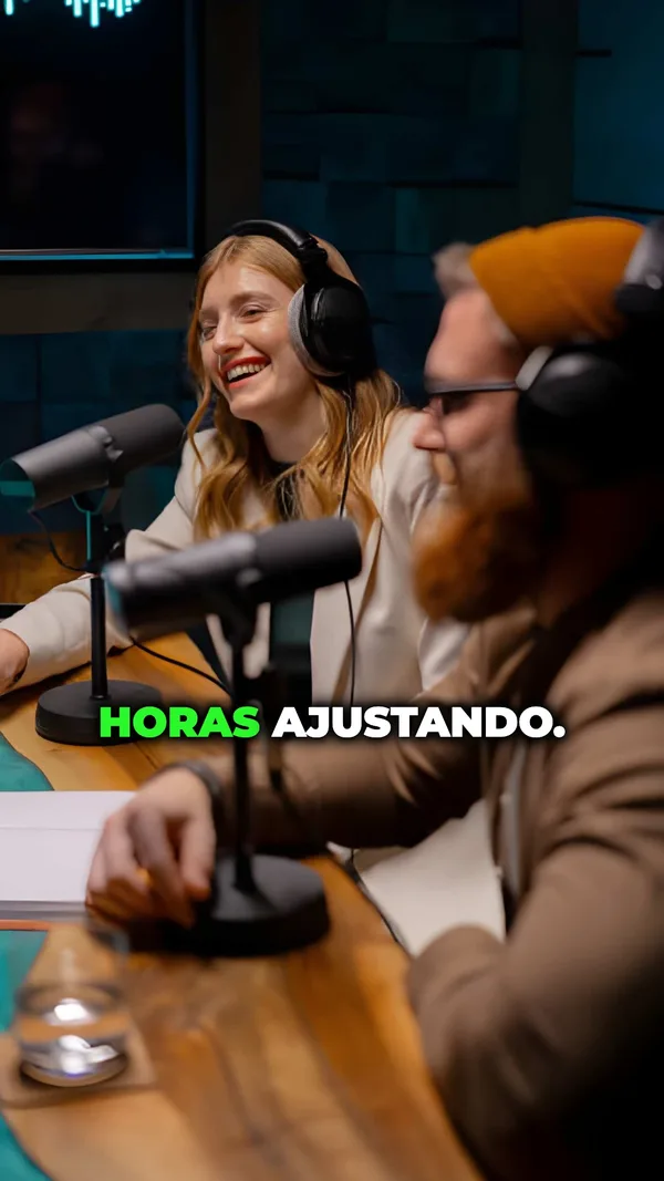 Dúo de podcast con subtítulos en el estilo Hormozi