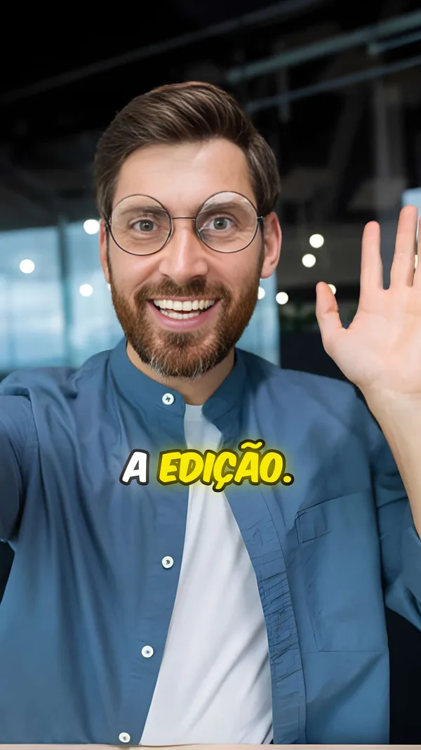 Creator gravando conteúdo, com legenda no estilo Beast